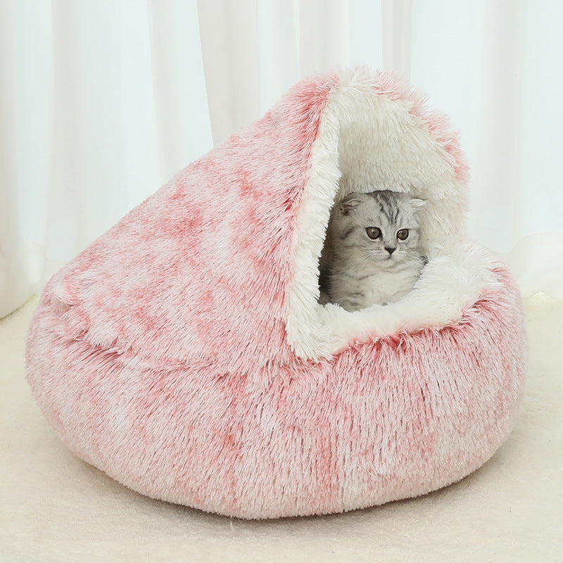 Winter Warm Shell-Shaped Cat Nest Pet Bed