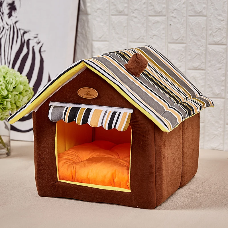 New Fashion Striped Removable Cover Mat Dog House Bed