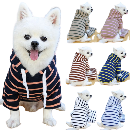 Pet Dog Cat Hoodie Striped Clothes