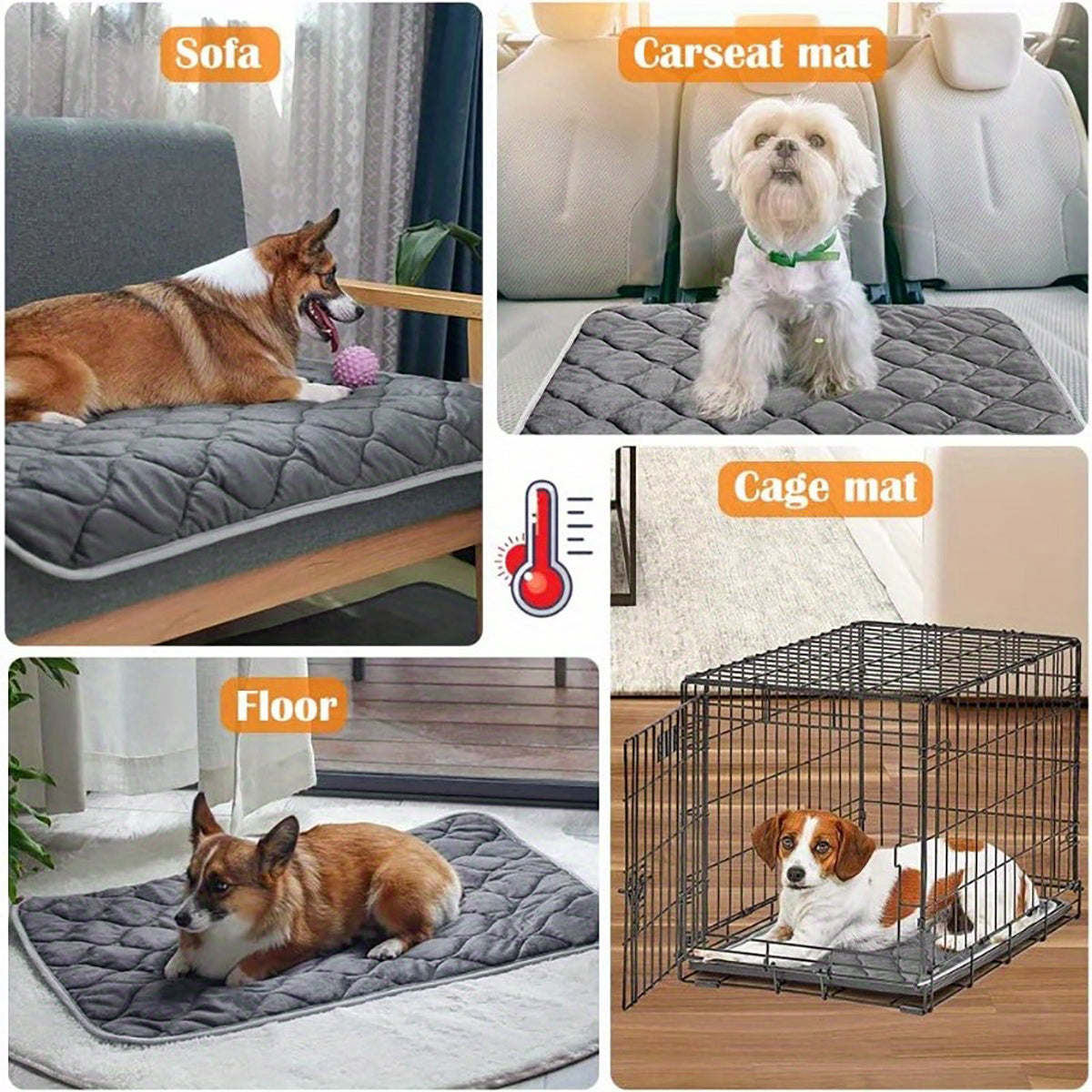 Self-Heating Washable Pet Mat – Non-Slip Thermal Pad for Dogs & Cats