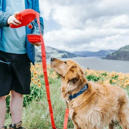 Multifunction Dog Leash with Built-in Water Bottle & Bowl