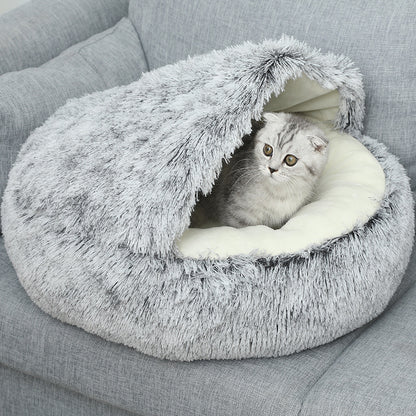 Winter Warm Shell-Shaped Cat Nest Pet Bed