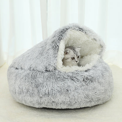 Winter Warm Shell-Shaped Cat Nest Pet Bed