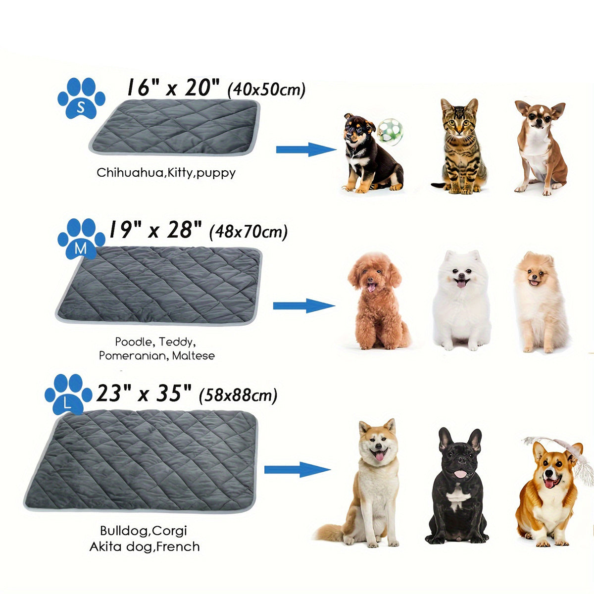 Self-Heating Washable Pet Mat – Non-Slip Thermal Pad for Dogs & Cats