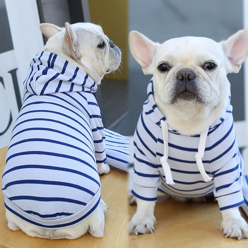 Pet Dog Cat Hoodie Striped Clothes