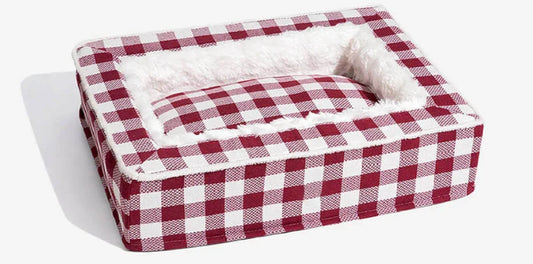 Festive Classic Tartan Dog Bed – Cozy | Luxurious Comfort