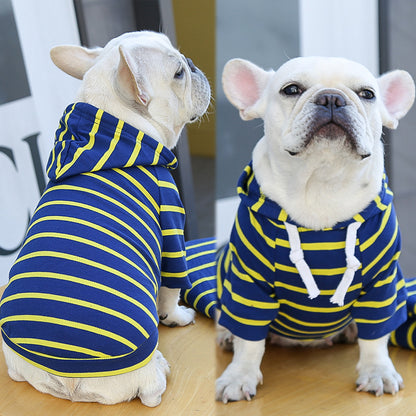 Pet Dog Cat Hoodie Striped Clothes